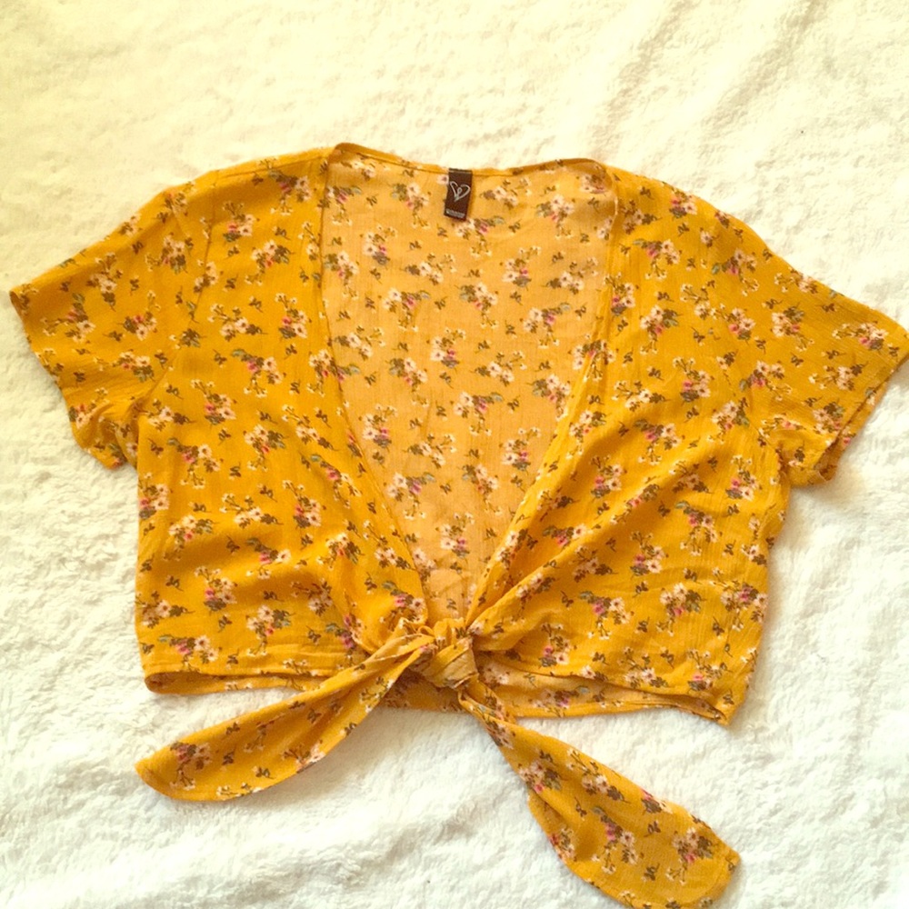 Floral Half Top with Tie